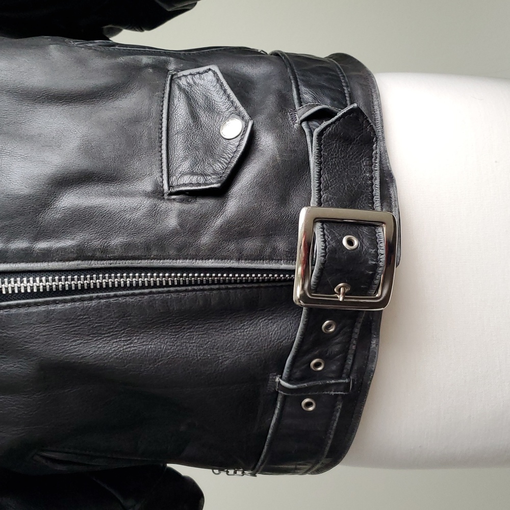 Vintage Schott Perfecto Womens 108W '90s Black Leather Motorcycle Jacket Sz 12 - Picture 11 of 16